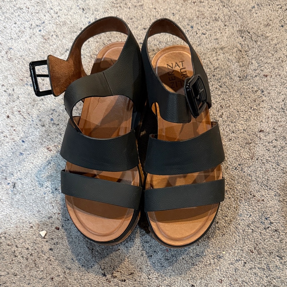 Naturalizer Black Sandals with Buckle